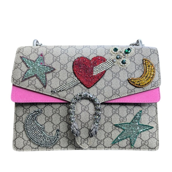 Gucci Heart Embroidered Dionysus Shoulder Bag - Picture 3 of 14